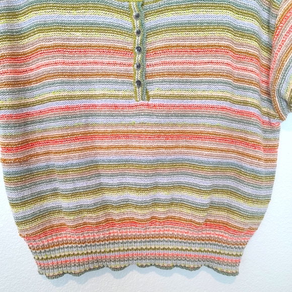 Anthropologie Daily Practice Knit Lounge Multicolor Beachy Top Size Medium - Picture 8 of 11